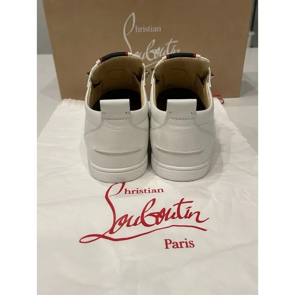 Christian Louboutin F A V Fique Vontade Spiked Leather Sneakers Flat Shoes